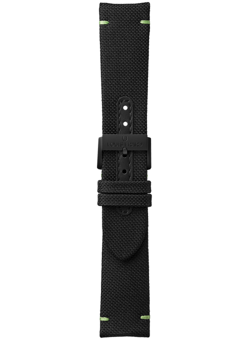 Black nylon with green stitching strap BAT02