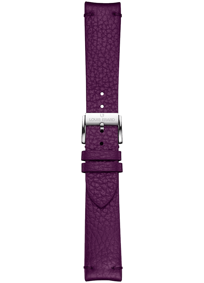 Purple grained calf leather strap BVA142