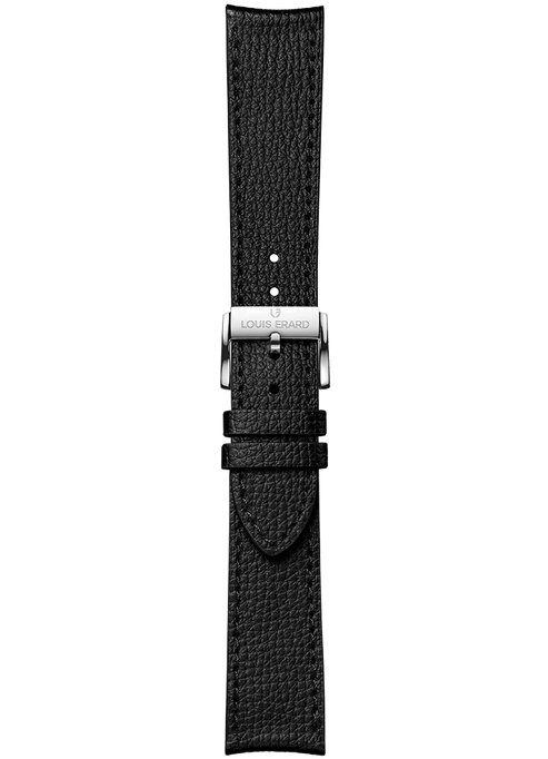 Black grained calf leather strap BVA150