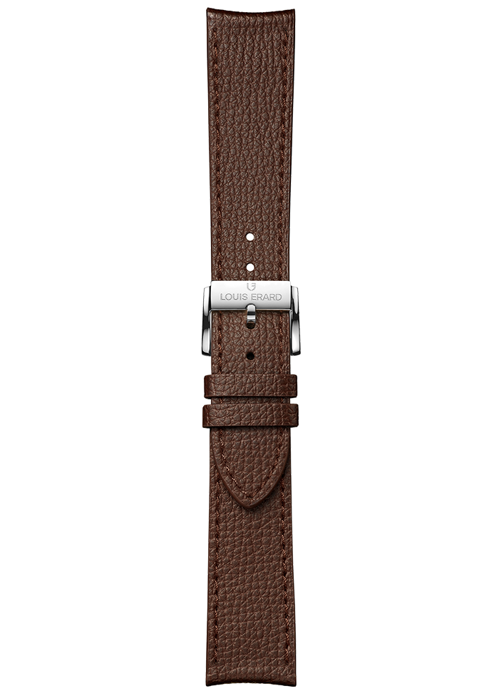 Brown grained calf leather strap BVA151