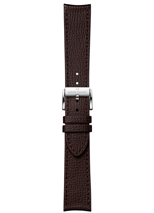 Dark brown grained calf leather strap BVA152