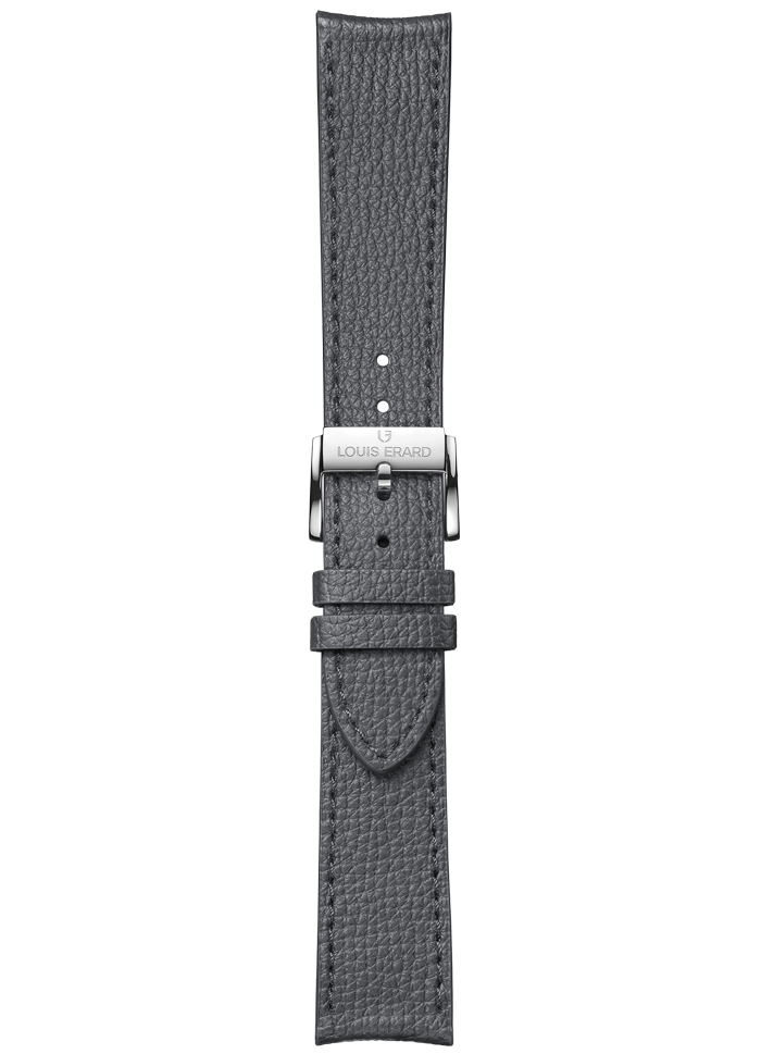 Grey grained calf leather strap BVA173