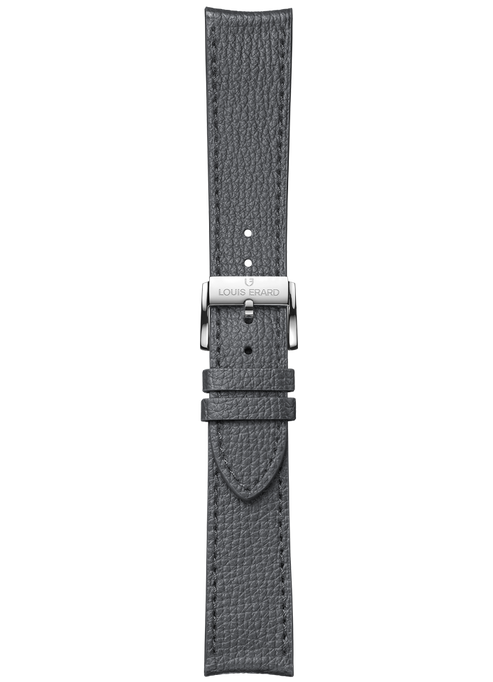 Grey grained calf leather strap BVA173