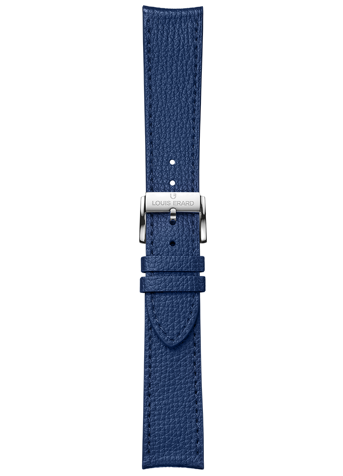 Blue grained calf leather strap BVA175