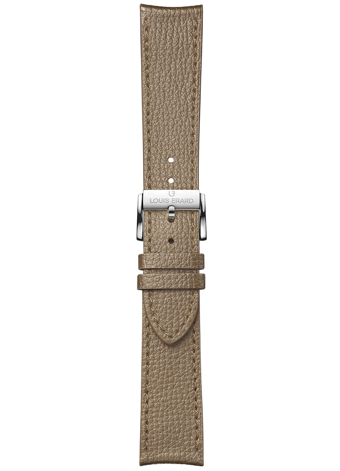 Brown grained calf leather strap BVA178