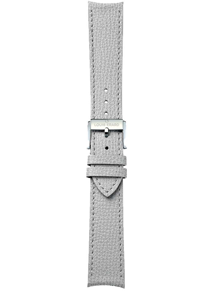 Light grey grained calf leather strap BVA179