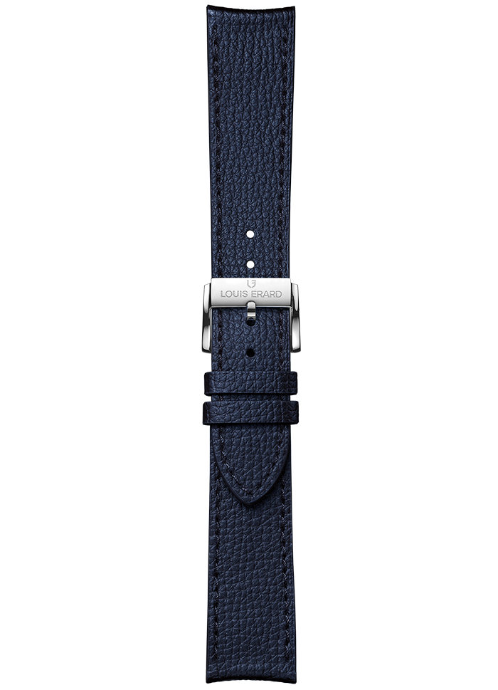 Dark Blue grained calf leather strap BVA180