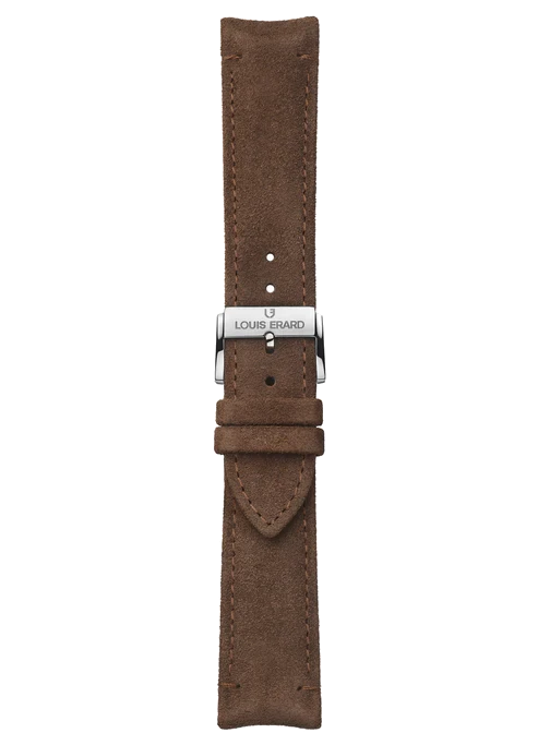 Chocolate brown calf nubuck leather strap BVA31