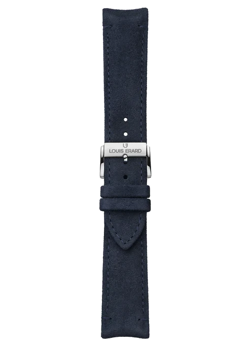 Deep blue calf nubuck leather strap BVA36