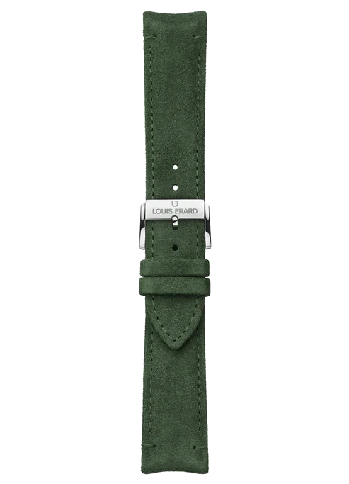 Basilico green calf nubuck leather strap BVA37