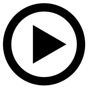 Play button for video or music play vector icon